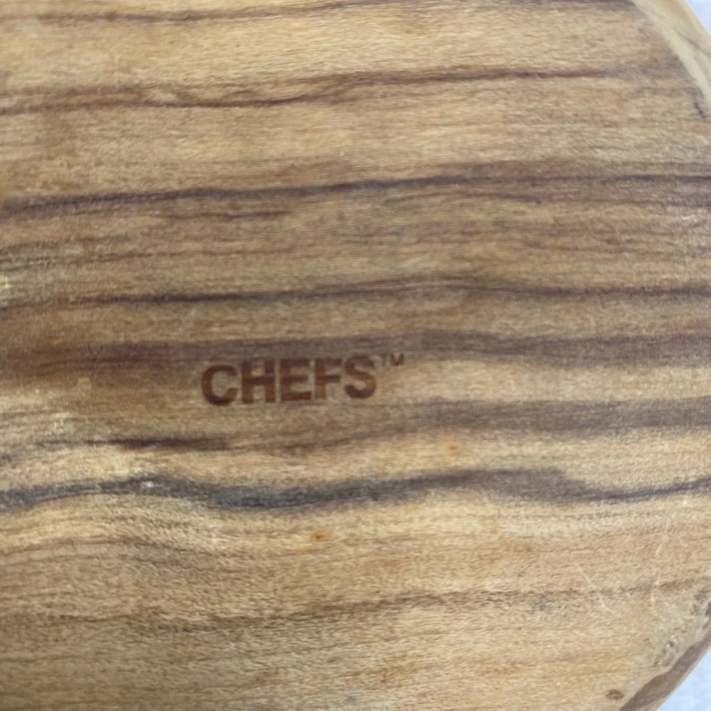 Chefs Wooden Round Salt‎ & Pepper Cellar
